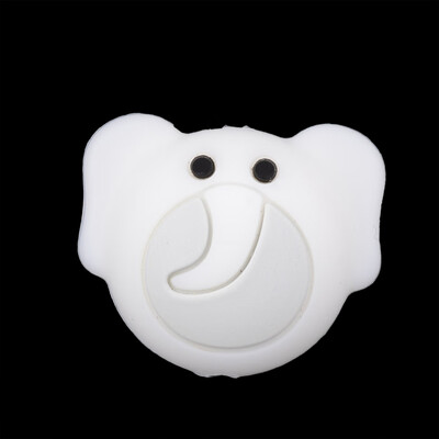 

Food Grade Environmental Silicone Beads Chewing Beads For Teethers DIY Nursing Necklaces Making Elephant White 20x24x155mm
