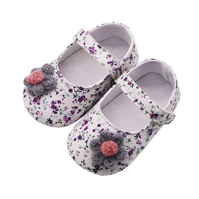 

Baby Shoes Baby Girl Breathable Floral Print Anti-Slip Shoes With Flower Casual Sneakers Toddler Soft Soled First Walkers