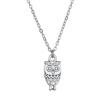 

Handmade Women Trendy Pendants & Necklace Owl Animal Serious Necklace Jewelry Female Necklace Jewelry Vintage Silver Color