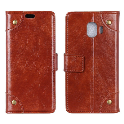 

MOONCASE Samsung Galaxy J2 Core Copper Buckle Napa Leather Case - Brown
