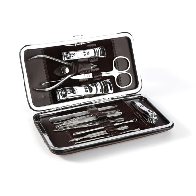 

Professional Grooming Kit Nail Clippers Tools with Luxurious Travel Case 12pcs