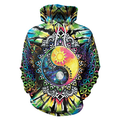 

Toponeto Men 3D Printed Jacket Long Sleeve Hooded Pullover Coat Hoodie Blouse Tops