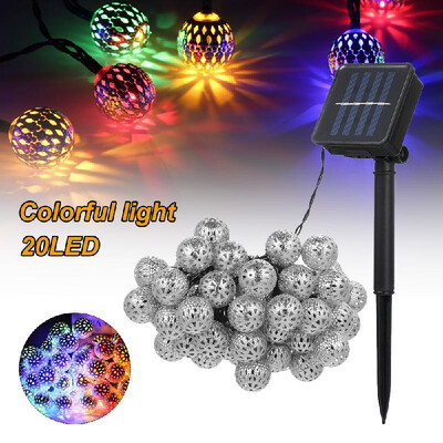 

Solar String Lights Moroccan Metal Ball Outdoor Lamp Decor Lighting