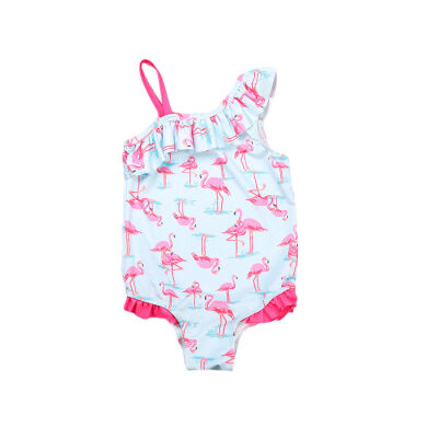 

Kids Girl Flamingo Print Swimsuit Ruffled Swimwear Bathing Suit Bikini Beachwear