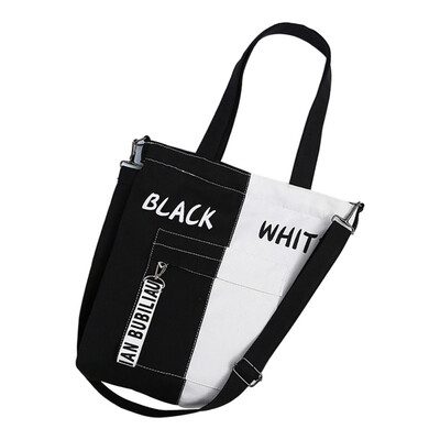 

New Women Bag Female Shoulder Letter Print Stitching Single Shoulder Diagonal Versatile Canvas Shopping Bag bolsa feminina