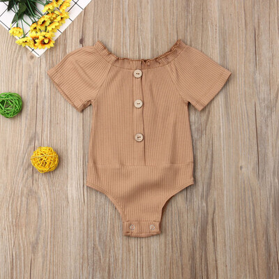 

Infant Baby Kids Girls Solid Ruched Romper Sunsuit Bodysuit Casual Clothes