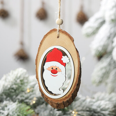

Christmas Wooden Pendants Round Hollow Santa Claus Ornaments For Christmas Party Xmas Tree Hanging Kids Gifts Decorations