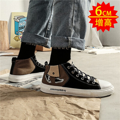 

Mens Shoes Autumn Korean version of high-top canvas board shoes leisure with the same style of hand-painted trendy shoes