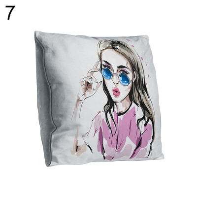 

Double-sided Printing Fashion Girl Pillow Case Cushion Cover Sofa Bed Car Decor