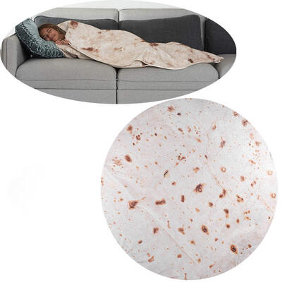 

Greensen Mexican Pancake Tortilla Blanket Plush Microfiber Caramel Beach Burrito Towel