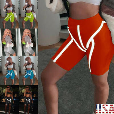 

Womens Stretch Biker Bike Shorts Workout Spandex Leggings Knee Length  M L XL