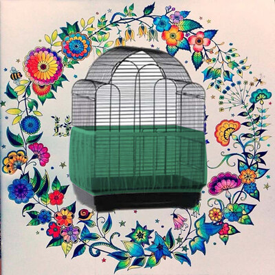 

〖Follure〗Bird Cage Seed Catcher Seeds Guard Parrot Mesh Net Cover Stretchy Shell
