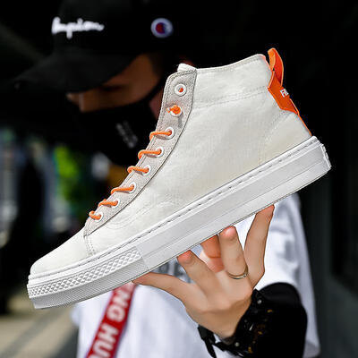 

Mens shoes canvas shoes high-top shoes breathable shoes casual white shoes mens tide shoes