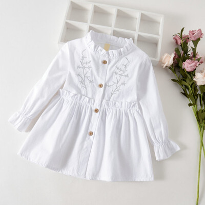 

Kids Girls Casual Long Sleeve Princess Costume Baby Floral Print Children Cotton Birthday Dresses