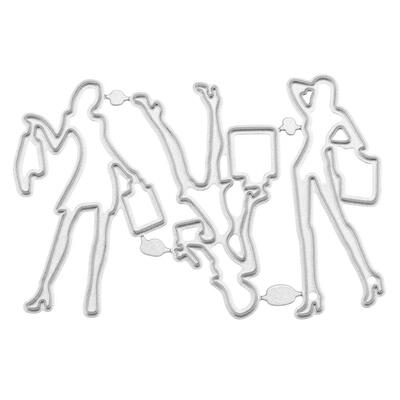 

Shopping Girl Carbon Steel Cutting Dies Stencils for DIY Album Cards Decor