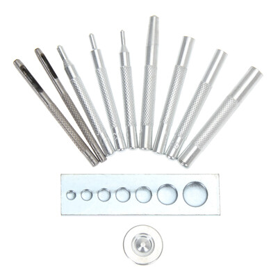 

11 Set Craft Tool Die Punch Snap Rivet Setter Base Kit DIY Leather Craft