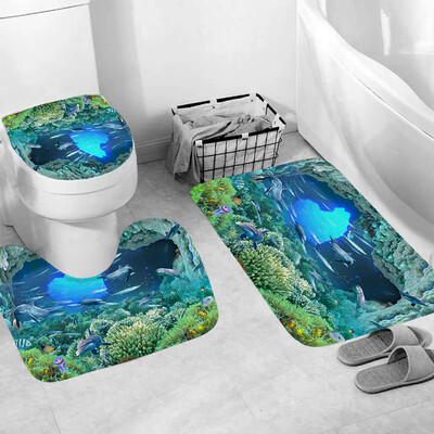 

Gobestart 3pcs Non-Slip Bath Mat Bathroom Kitchen Carpet Doormats Decor