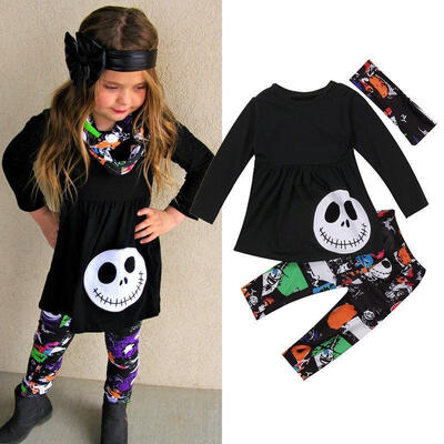 

Toddler Kids Baby Girl Tops Shirt BouseHallowmas Pants Outfits Clothes 3PCS