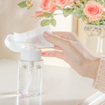 

Gobestart 1pc Plastic Pump Dispenser Acetone Polish Makeup Remover Bottle