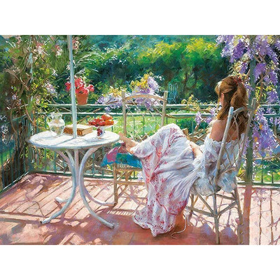 

Diamond Painting 5D Beauty Diamond Embroidery Mosaic Full Set Garden With Square Rhinestone Mosaic Art Home Decorations