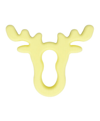 

2020 Hot Soft Material Deer Cartoon Animal Silicone Baby Moose Head Shape Teether Necklace Chew Teething Toy