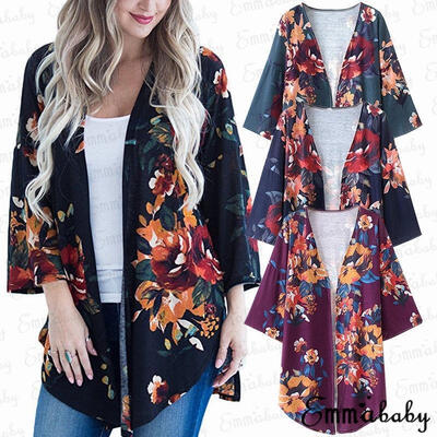 

NEW Women Chiffon Shawl Kimono Cardigan Tops Beach Cover Up Blouse Beachwear