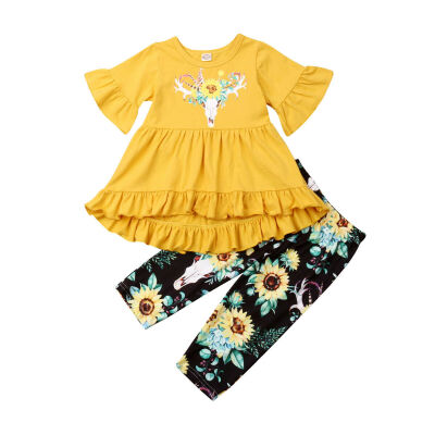 

Toddler Kids Baby Girl Ruffle Top Dress Pants Legging Outfit Clothes