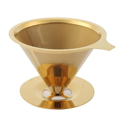 

Greensen Stainless Steel Titanium Gold Pour Over Coffee Dripper Filter with Cup Stand&Handle