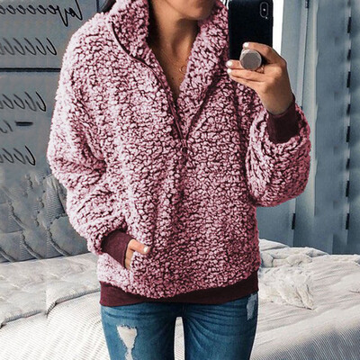 

Tailored Women Fashion Autumn Winter Warm Plush Long-sleeved Jacket Coat