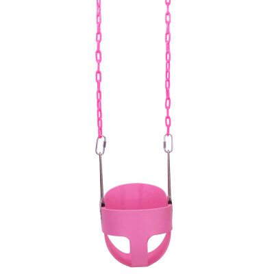 

Full Bucket Swing Hanging Tree Toddler Baby Seat Pink Yard Play Fun with Chain