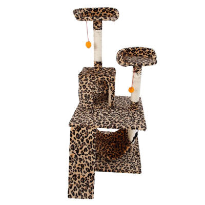 

M13 51" Stable Cute Sisal Cat Climb Holder Cat Tower Leopard Print