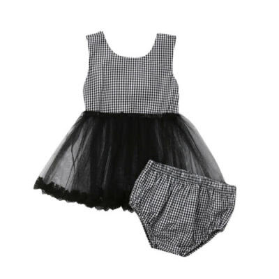 

Newborn Infant Baby Girls Checks Tops Dress Harem Shorts Pants Summer Clothes US