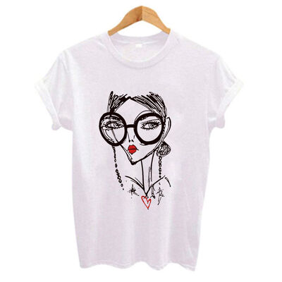 

Cool Girl Print Women t shirt Summer Short sleeve O Neck Harajuku t-shirt Casual Plus size Womens clothing