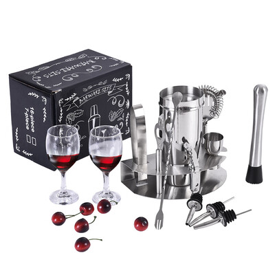 

Siaonvr Stainless Steel Bartender Kit 12pcs Cocktail Shaker Set Bar Tool Set