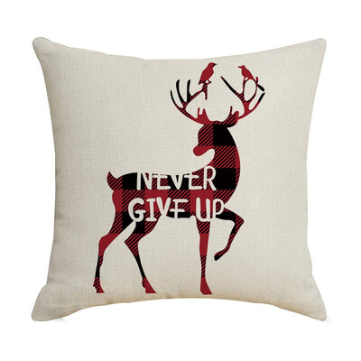 

Gobestart New Christmas Elk Santa Claus Christmas Tree Printing Cushion Home Pillowcase