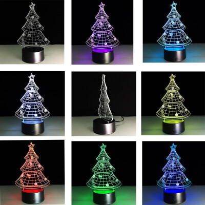 

〖Follure〗Christmas tree3D Night Light Table Desk Lamp 7 Colors 3D Optical Illusion Lights