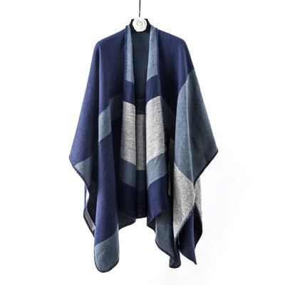 

Cross-border hot selling new fashion European&American style autumn&winter thick color matching color windproof warm imitation cashmere scarf shawl