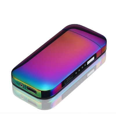 

LED Electricity Display Waterproof Lighter Windproof Outdoor Cigarette Camouflage Double Arc Lighter USB Charging Rechargeable Por