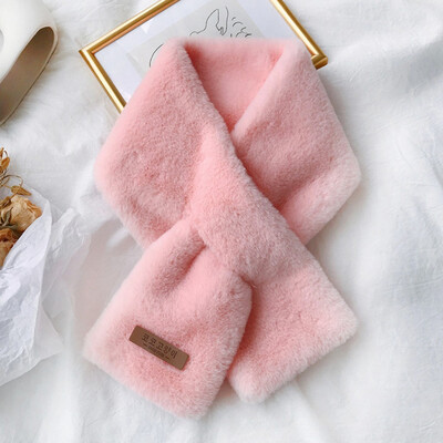

Gobestart Women Fashion Winter Faux Fur Scarf Pure Color Outerwear Scarf Warm
