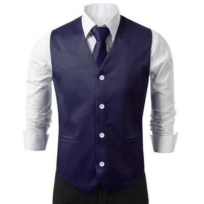 

Mens Formal Waistcoat Dress Vest And Neck Tie Hankie Set Wedding Prom Casual