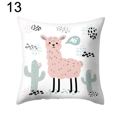 

Cute Alpaca Cactus Pillow Case Cushion Cover Sofa Bed Car Cafe Office Decoration