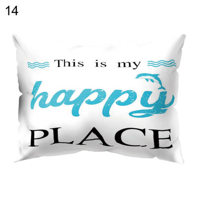 

Fresh English Letters Cloud Flower Pillow Case Cushion Cover Sofa Bed Cafe Decor