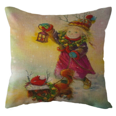 

Tailored Christmas Home Decor Office Sofa Cushion Square Throw Pillow Festive Pillowcase