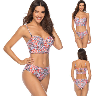

Saidsome Womens Sexy Boho Swimwear Strap Swimsuit Push Up Padded Two Piece Bikini
