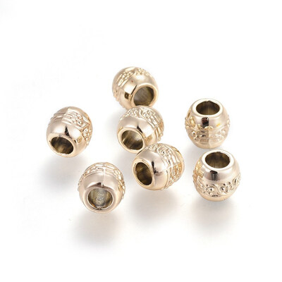 

Alloy European Beads Large Hole Beads Round Golden 995x885mm Hole 5mm