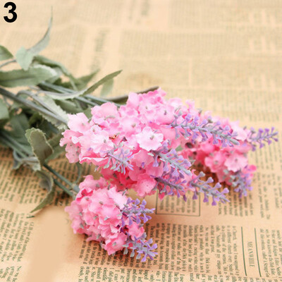 

10 Heads 1 Bouquet Faux Silk Lavender Fake Garden Plant Flower Home Decor
