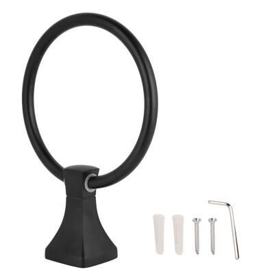 

Greensen Wall Mounted Towel Ring Rack Holder Hook Organizer for Home Bathroom Black Towel Hook Towel Rack