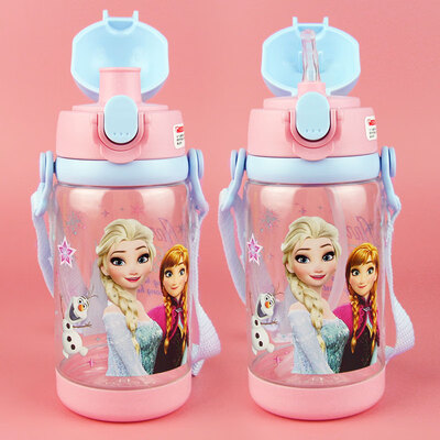 

Disney baby child cup baby straw cup summer with lock buckle portable drinking cup dual use 520ML powder