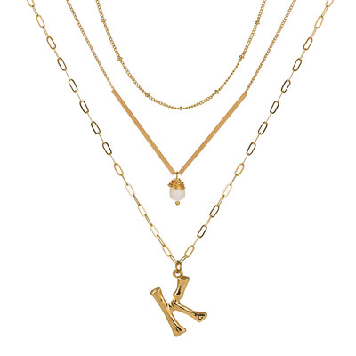 

Cute Natural Pearl Initial Necklace Personalized Letter Necklace Name Jewelry For Women Accessories Gold color Girlfriend Gift