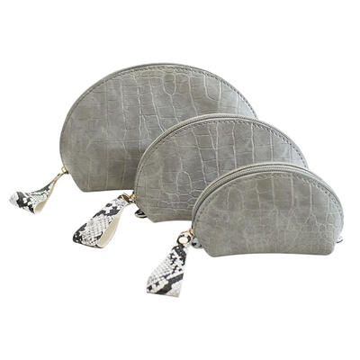 

3pcsset Solid Color Alligator Pattern Makeup Bags Women PU Leather Clutch
